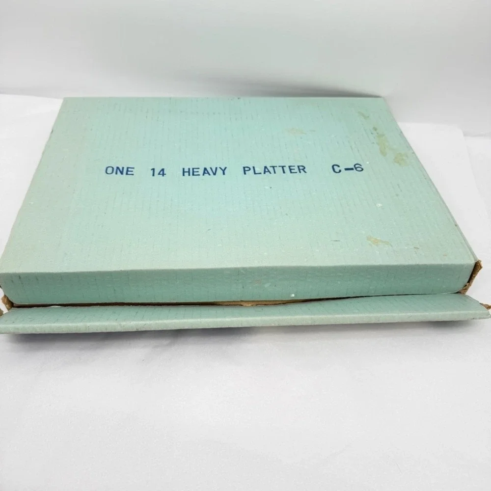 Gold Standard Heavy Platter Floral Pink Silver Trim Vintage Serving 14in w/ Box